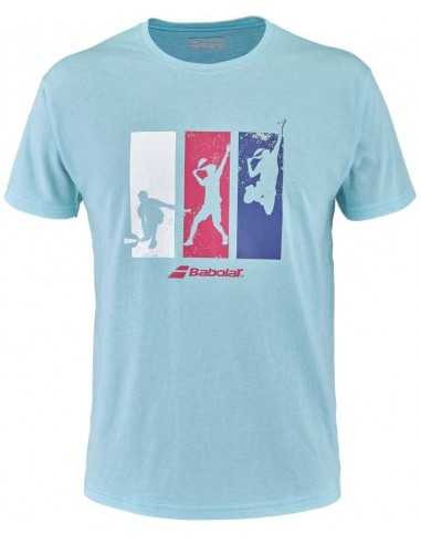 Babolat Padel Cotton Tee Men Blue 2024